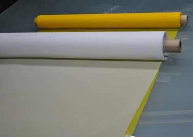 Putih / Kuning Polyester Silk Screen Printing Mesh, 300Mesh Polyester Bolting Cloth
