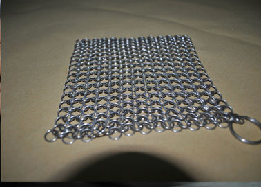 304 Stainless Steel Chainmail Cast Iron Cleaner Rectangle 10mm Untuk Dapur