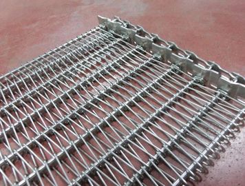 Cina Snacks Deep Fry Wire Ss Conveyor Belt Dengan Baffle, Balanced Weaving Belt pemasok