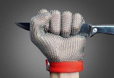 SS304 Stainless Steel Mesh Gloves , Stainless Steel Ring Mesh For Kitchen